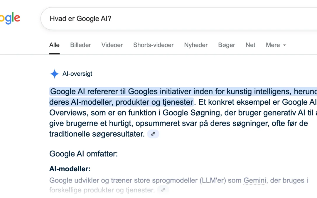 AI i toppen af Google: Hvad betyder det for din synlighed?